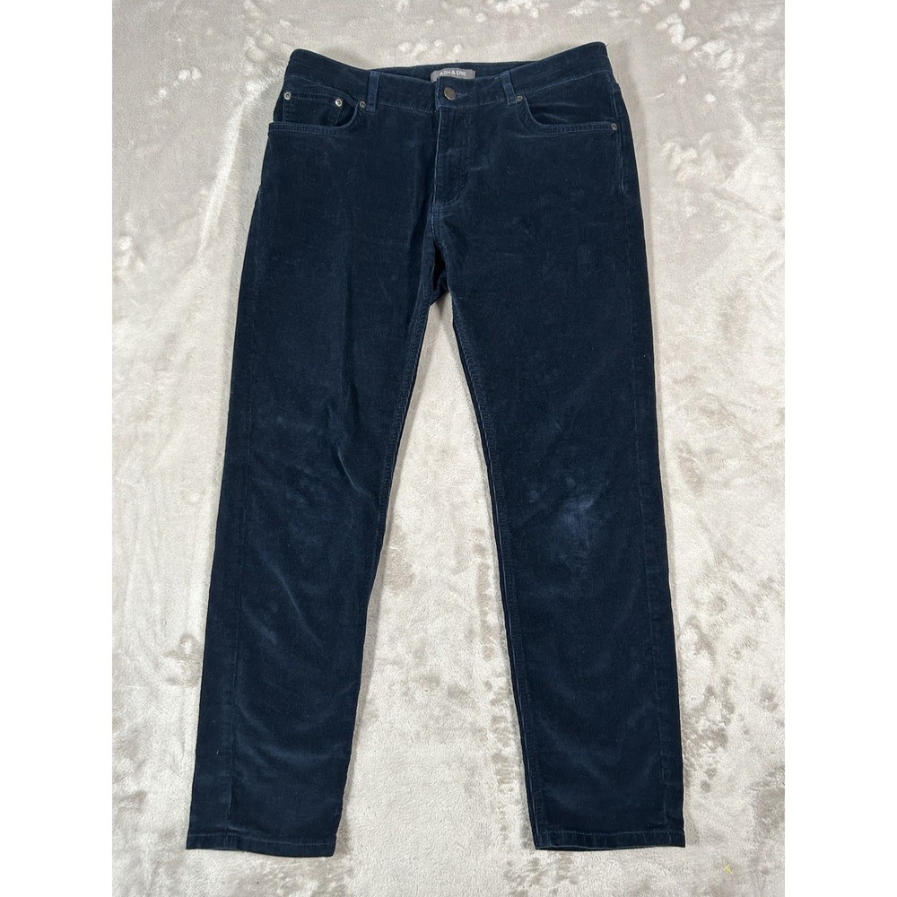 Ash & Erie Corduroy Pants Mens 30x28 Navy Blue Stretch Casual Travel Golf Preppy